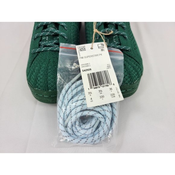 Adidas Pharrell Superstar Primeknit Dark Green Shoes Youth 4Y Womens 5.5 S42928 - Picture 8 of 11